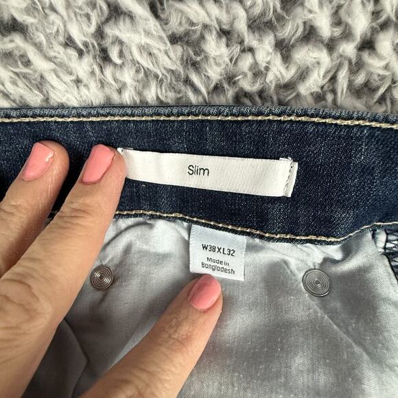 Calvin Klein Men's Stretch Slim Leg Denim Jeans Pants Dark Wash Size 38 x 32 - Picture 5 of 11